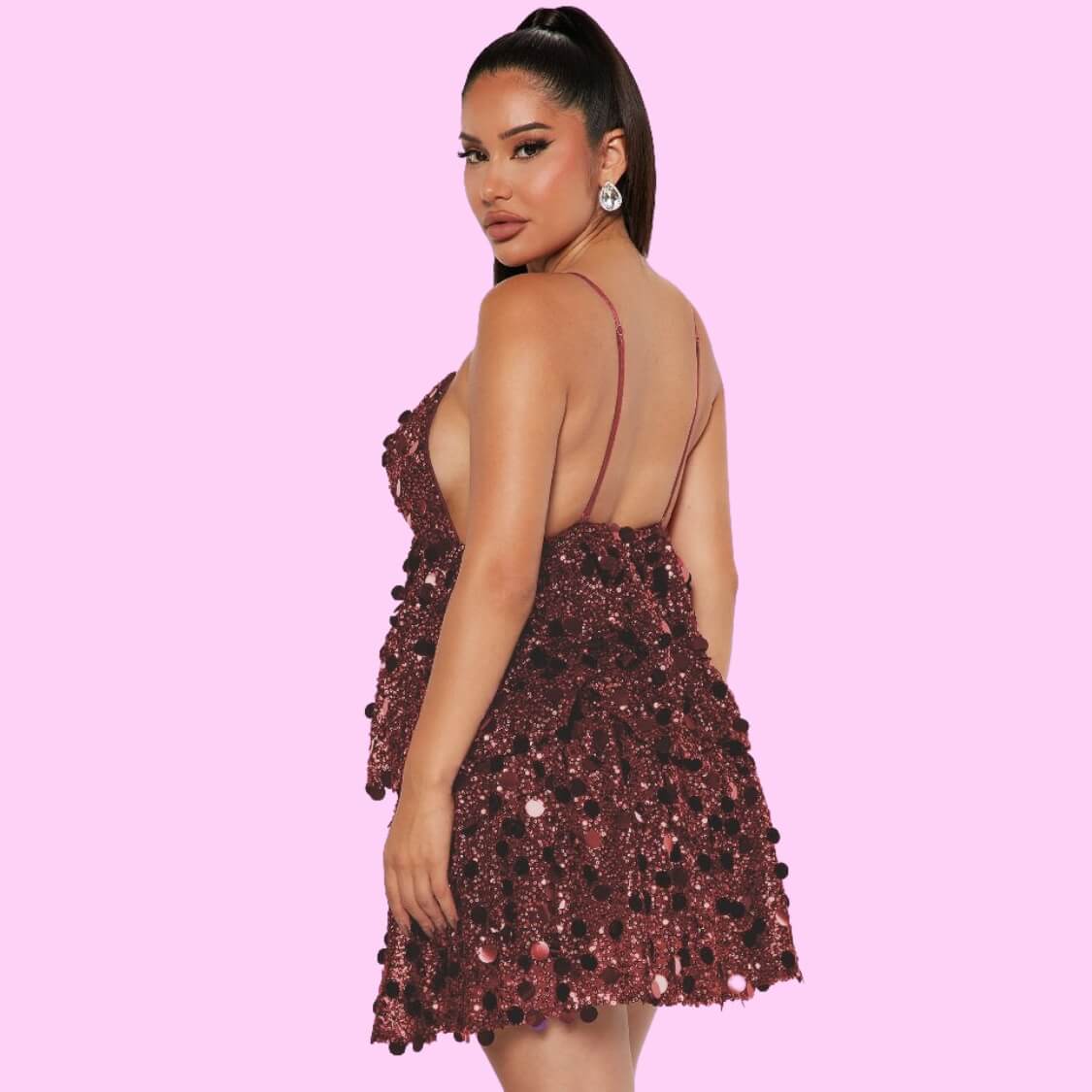 Sequin Loose Mini Dress