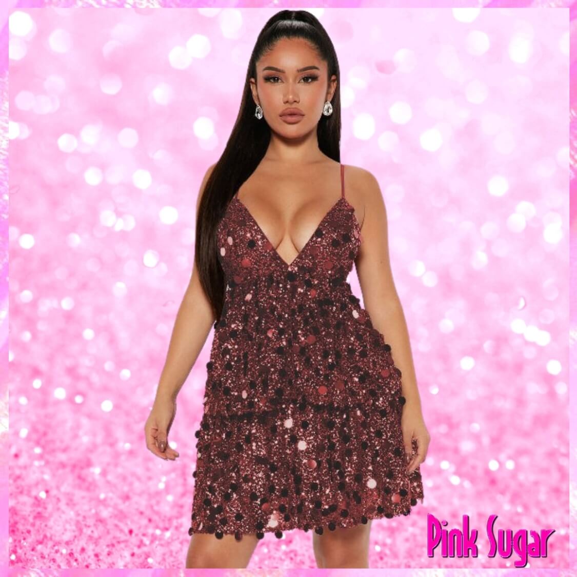 Sequin Loose Mini Dress