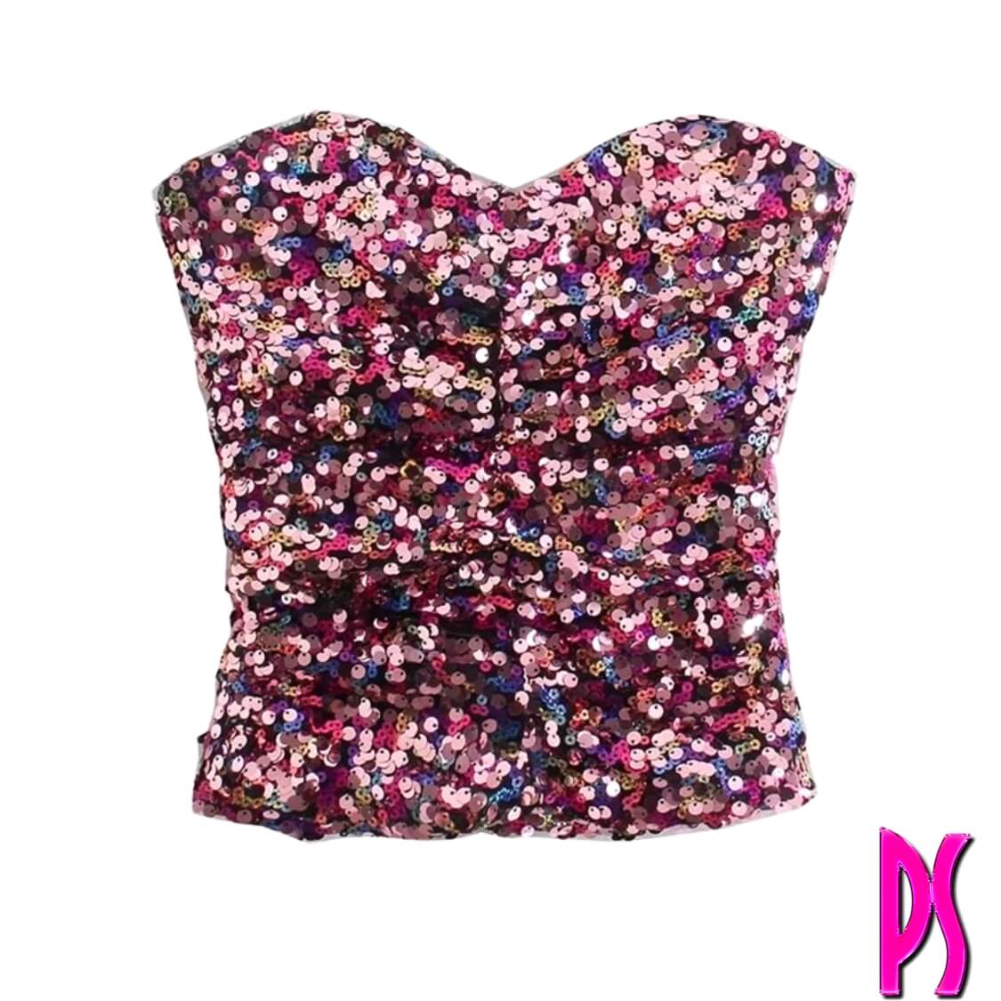 Sequined Tube Top