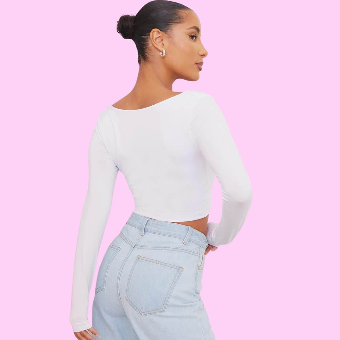 Slinky Square Neck Crop Top
