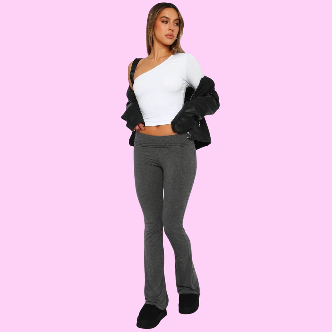 Stretch Pants Leggings Charcoal Grey