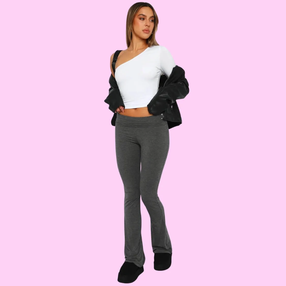 Stretch Pants Leggings Charcoal Grey