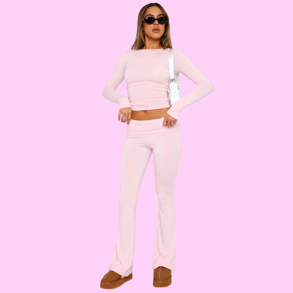 Stretch Pants Leggings Pink