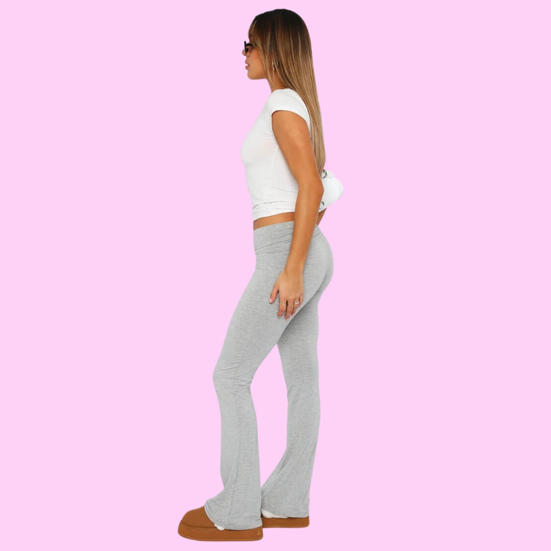 Stretch Pants Leggings Grey Marle