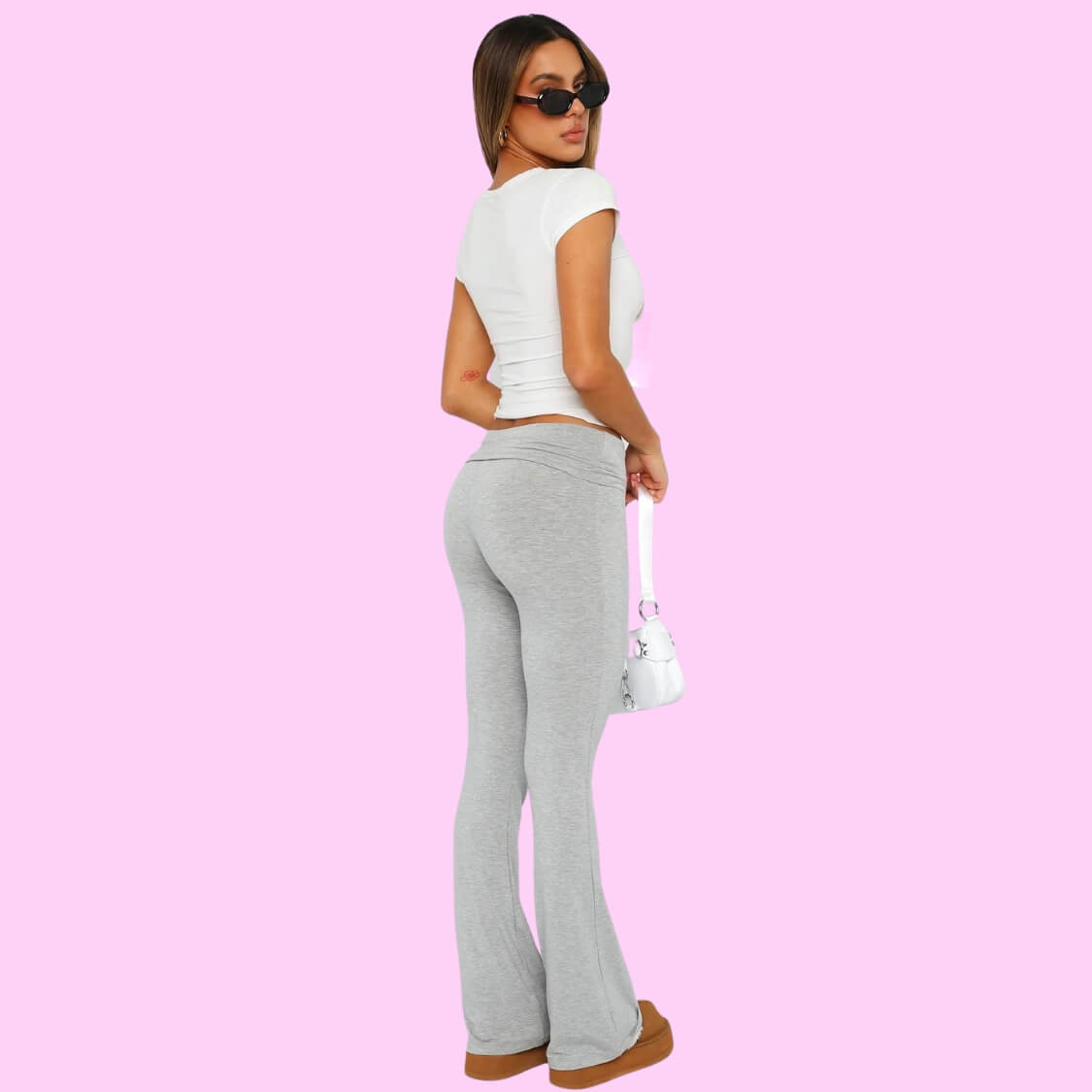 Stretch Pants Leggings Grey Marle