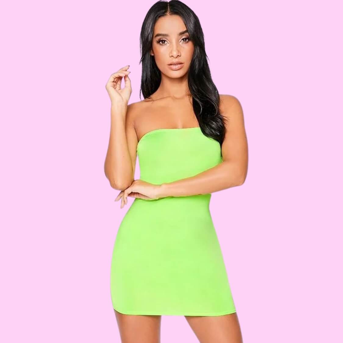 Tube Dress Neon Lime