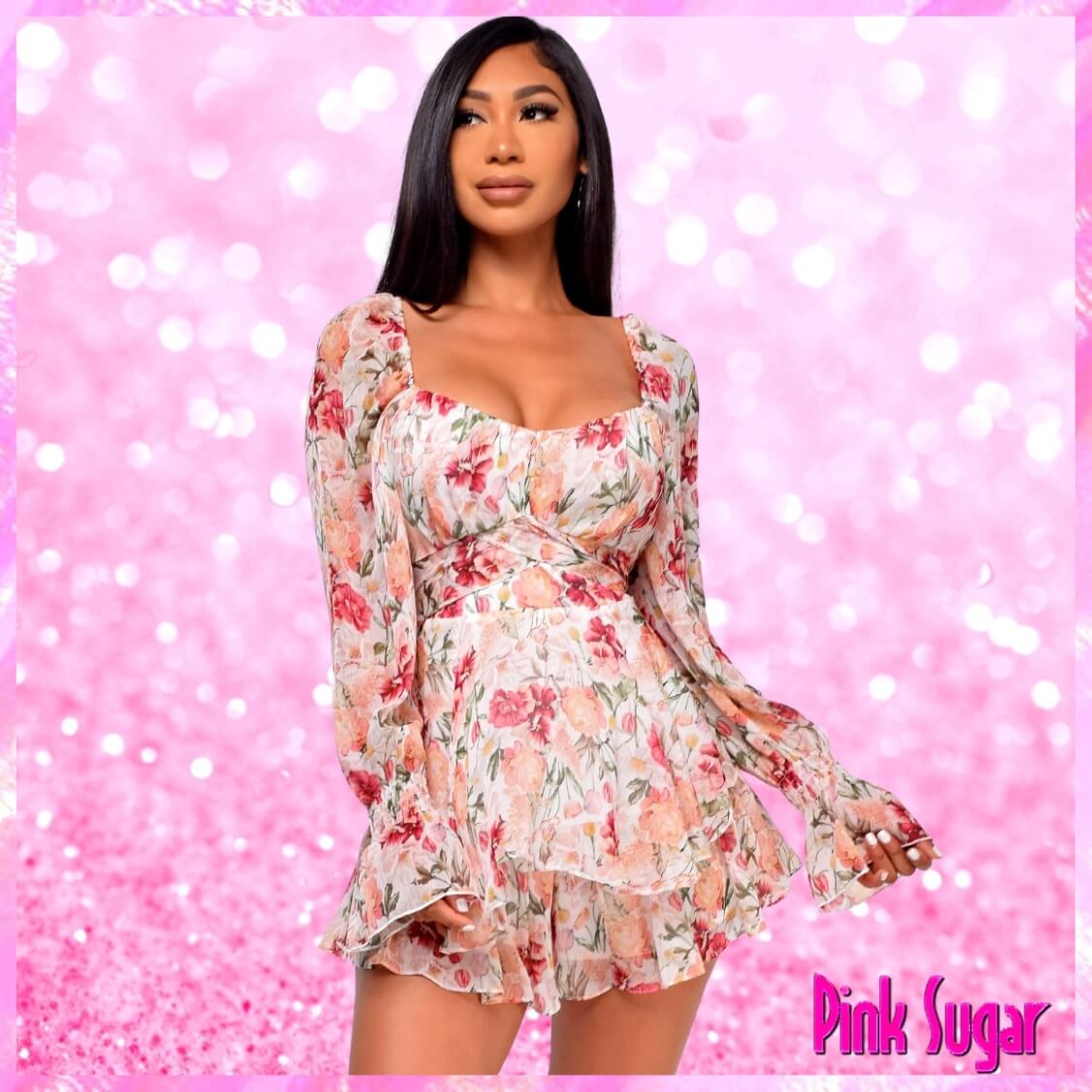 White Floral Romper