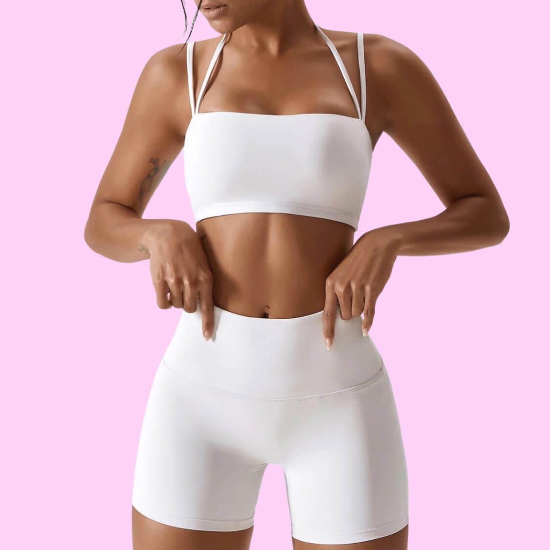 White Hot Pants Biker Shorts