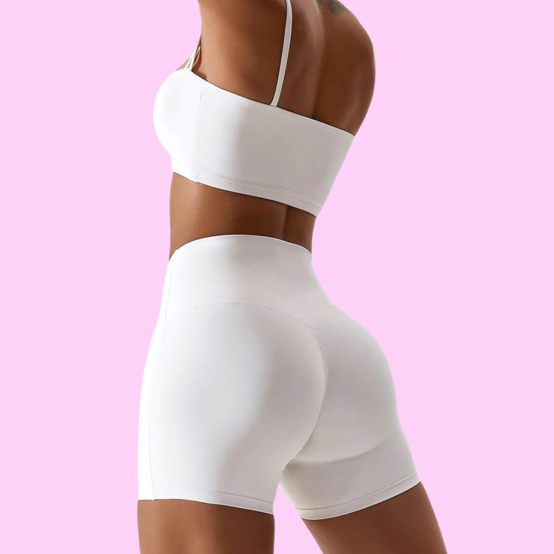 White Hot Pants Biker Shorts