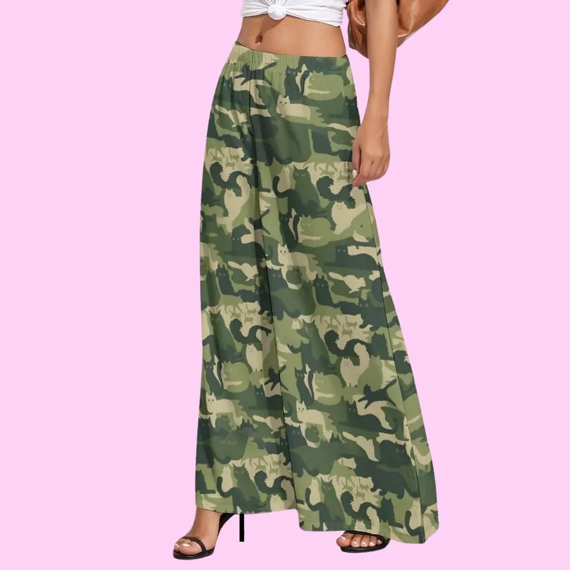 Wide Leg Camo Pants