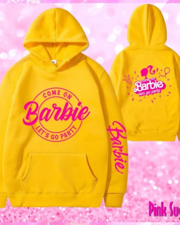 Yellow Fleece Barbie Hoodie