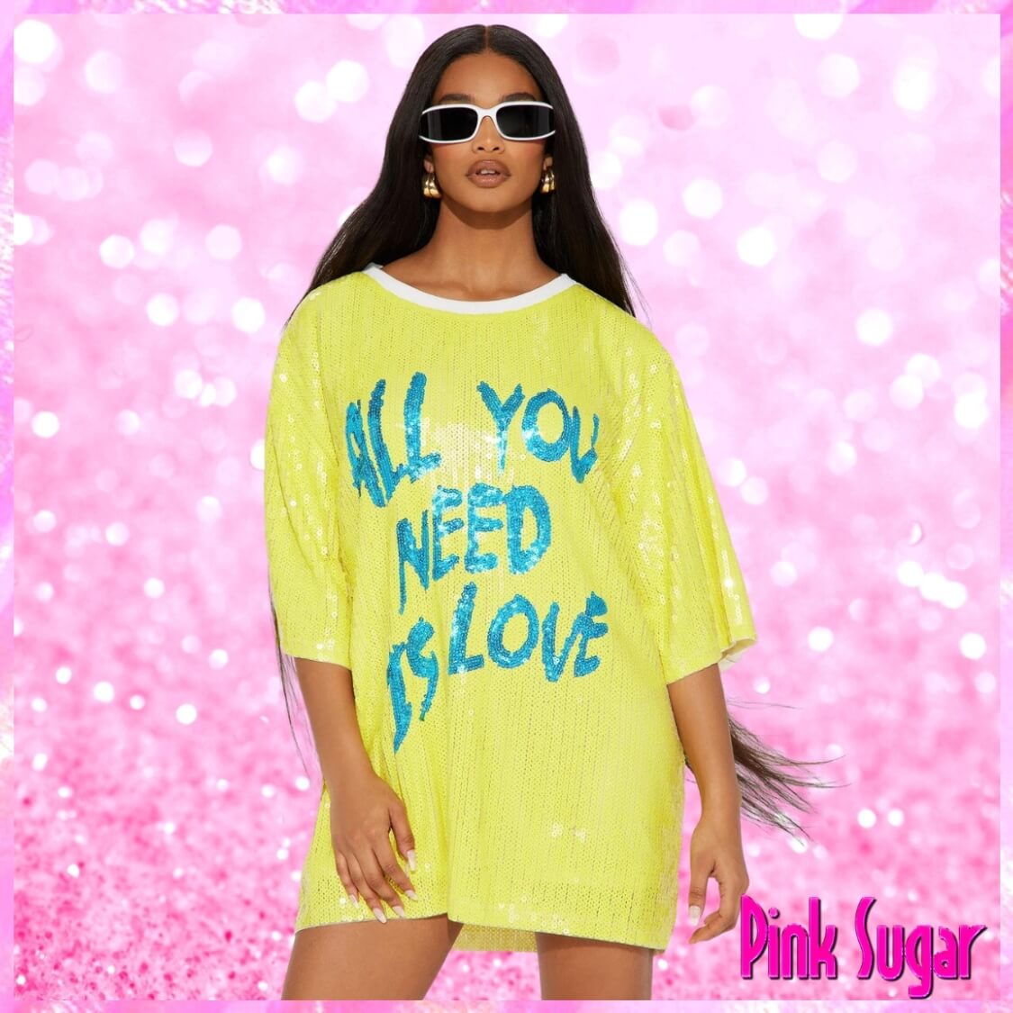 All You Need Is Love Sequin T-Shirt Dress