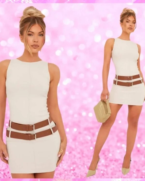 Belt Detail Mini Bodycon Dress