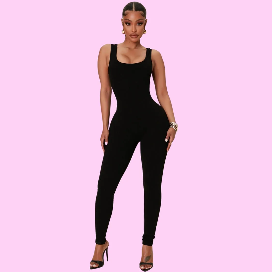 Basic Bodycon Jumpsuit Black