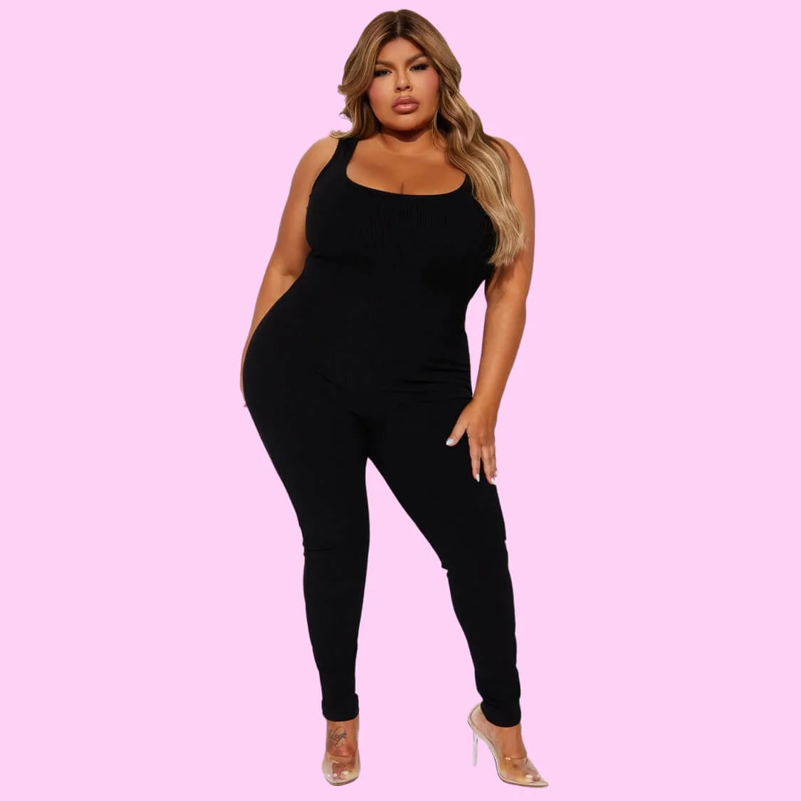 Basic Bodycon Jumpsuit Black