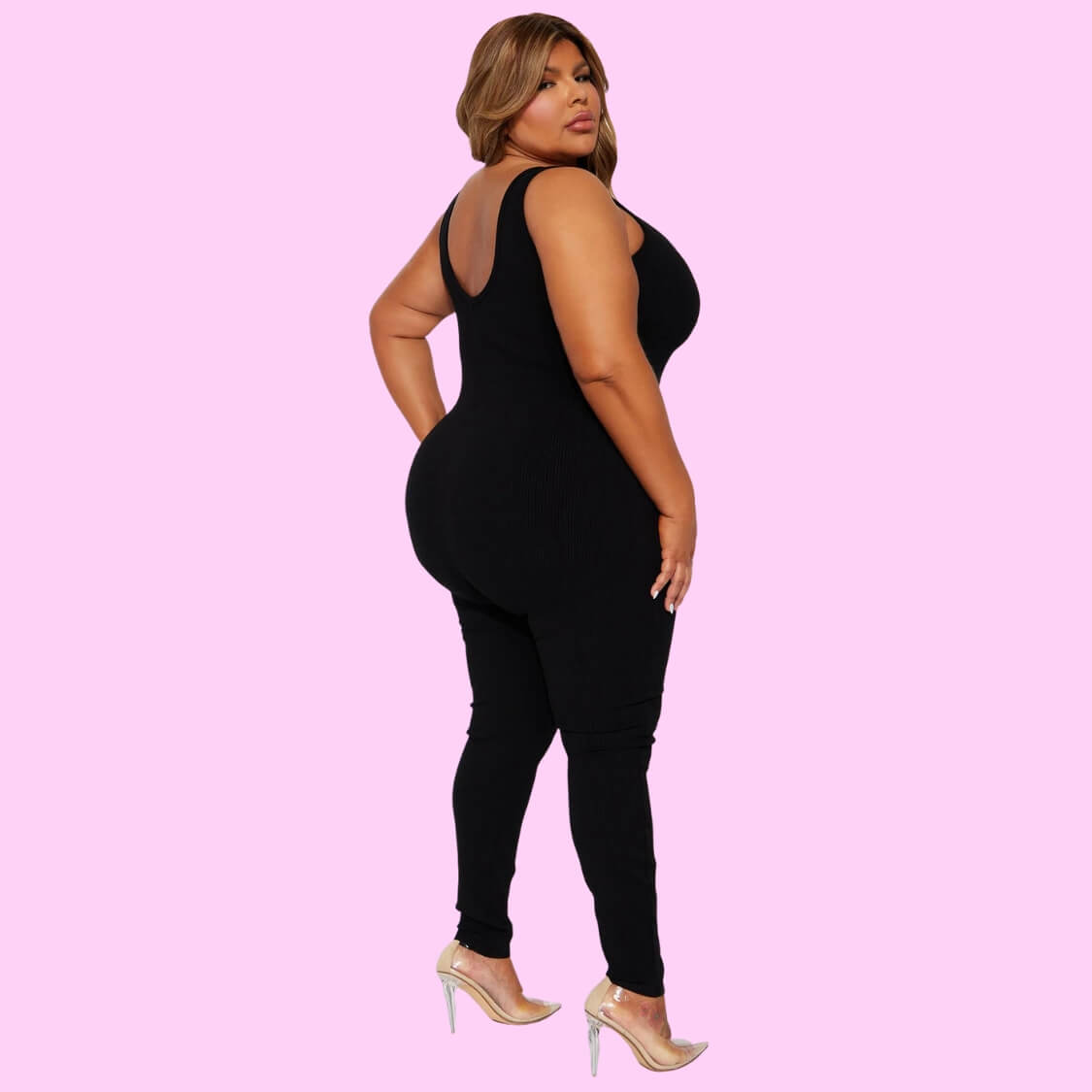 Basic Bodycon Jumpsuit Black