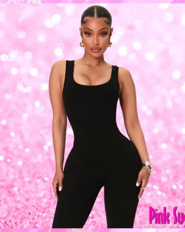 Basic Bodycon Jumpsuit Black
