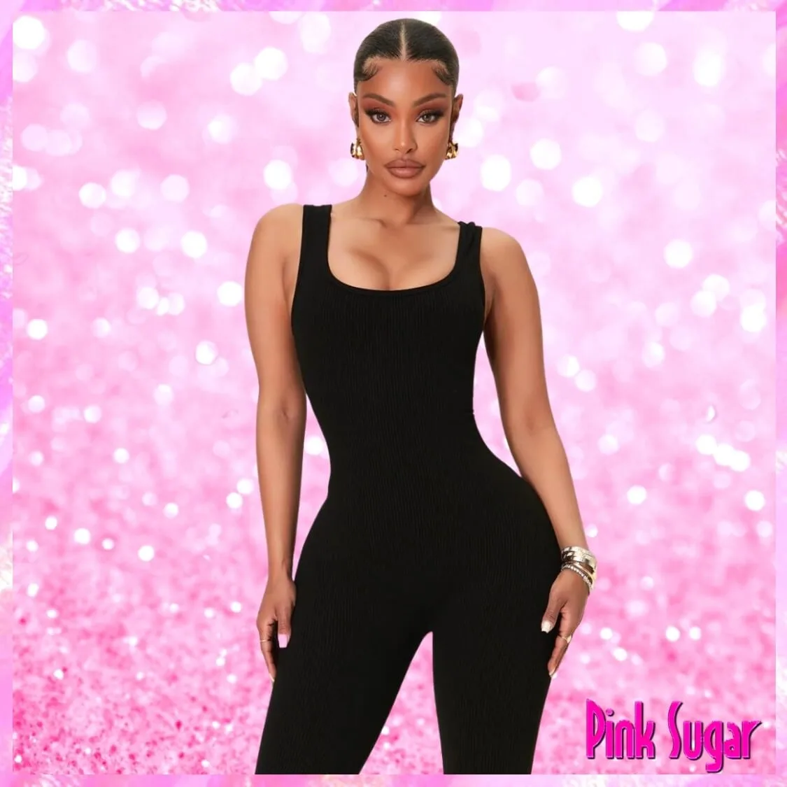 Basic Bodycon Jumpsuit Black