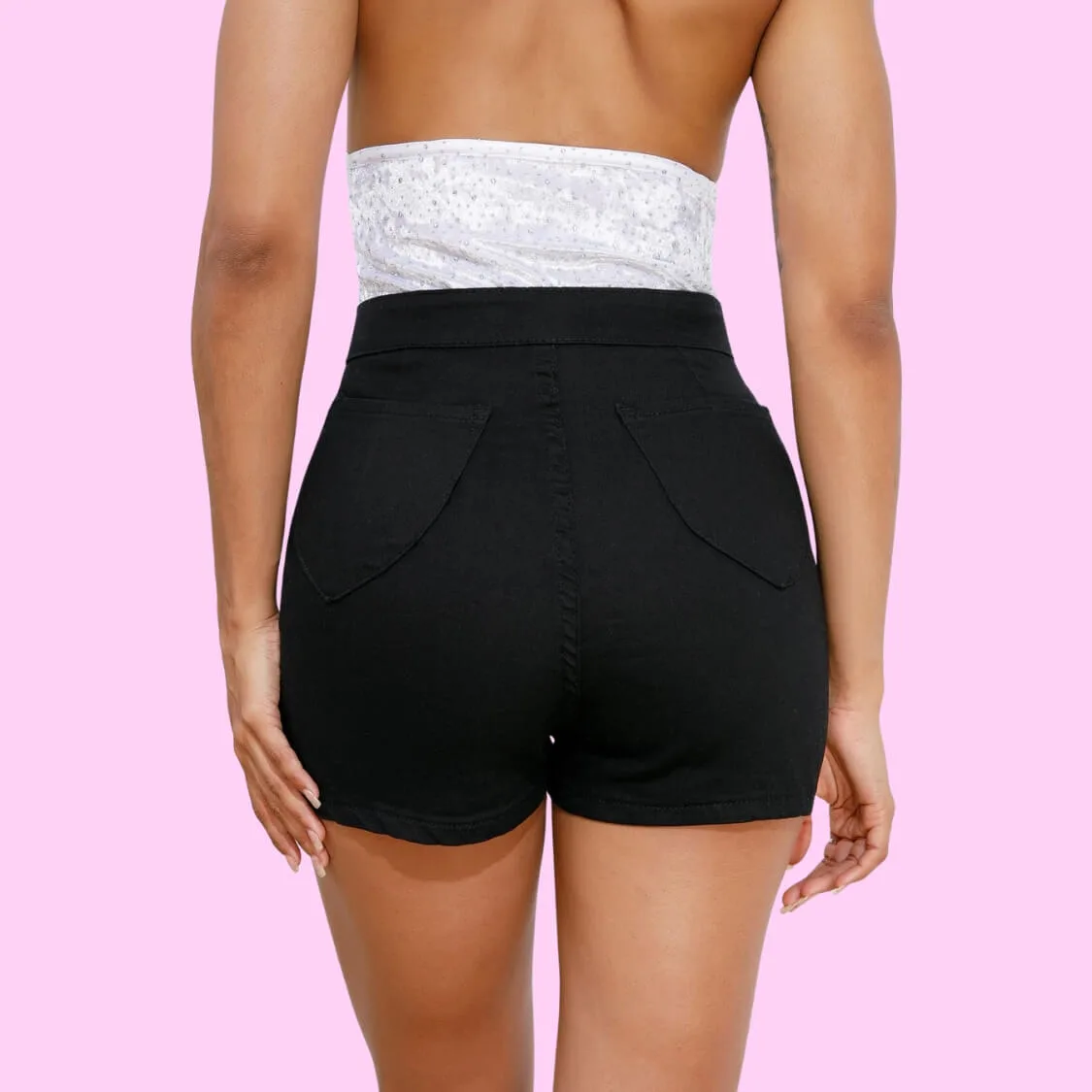 Black Denim Shorts