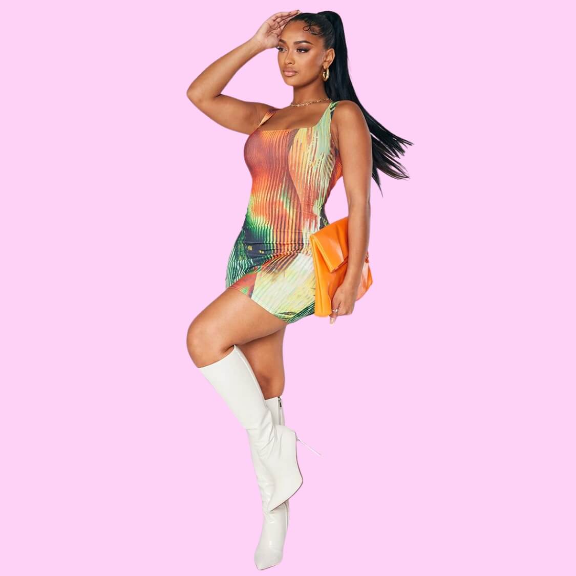 Multi Body Print Bodycon Dress