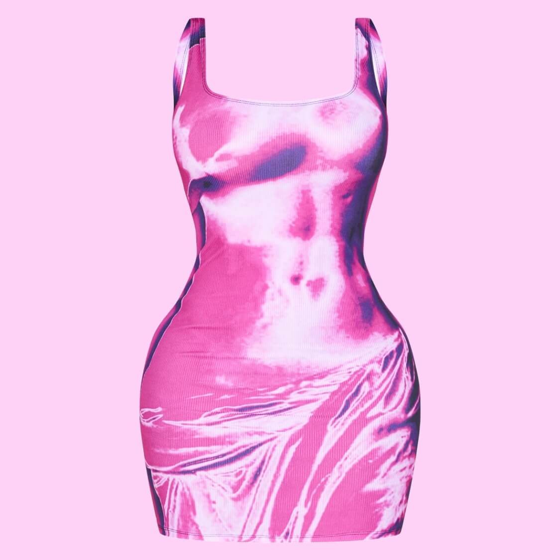 Body Print Bodycon Dress