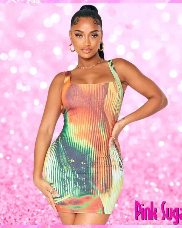 Multi Body Print Bodycon Dress