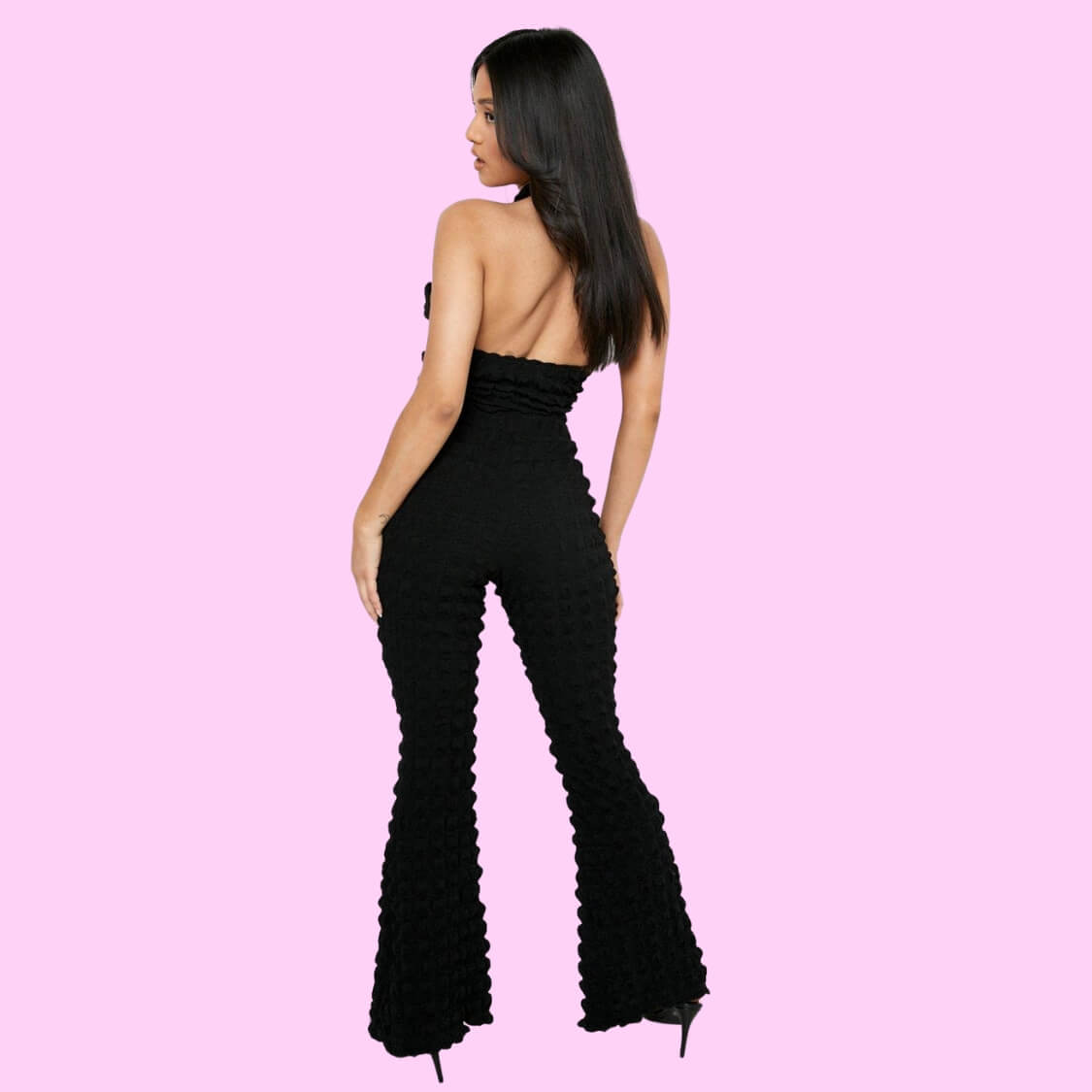 Bubble Jersey Flare Pants Set 
