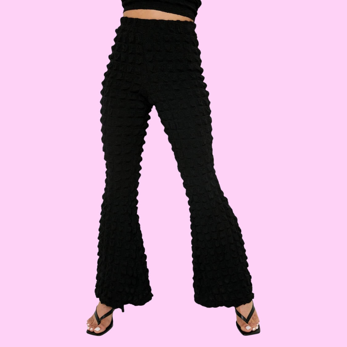 Bubble Jersey Flare Pants Set 