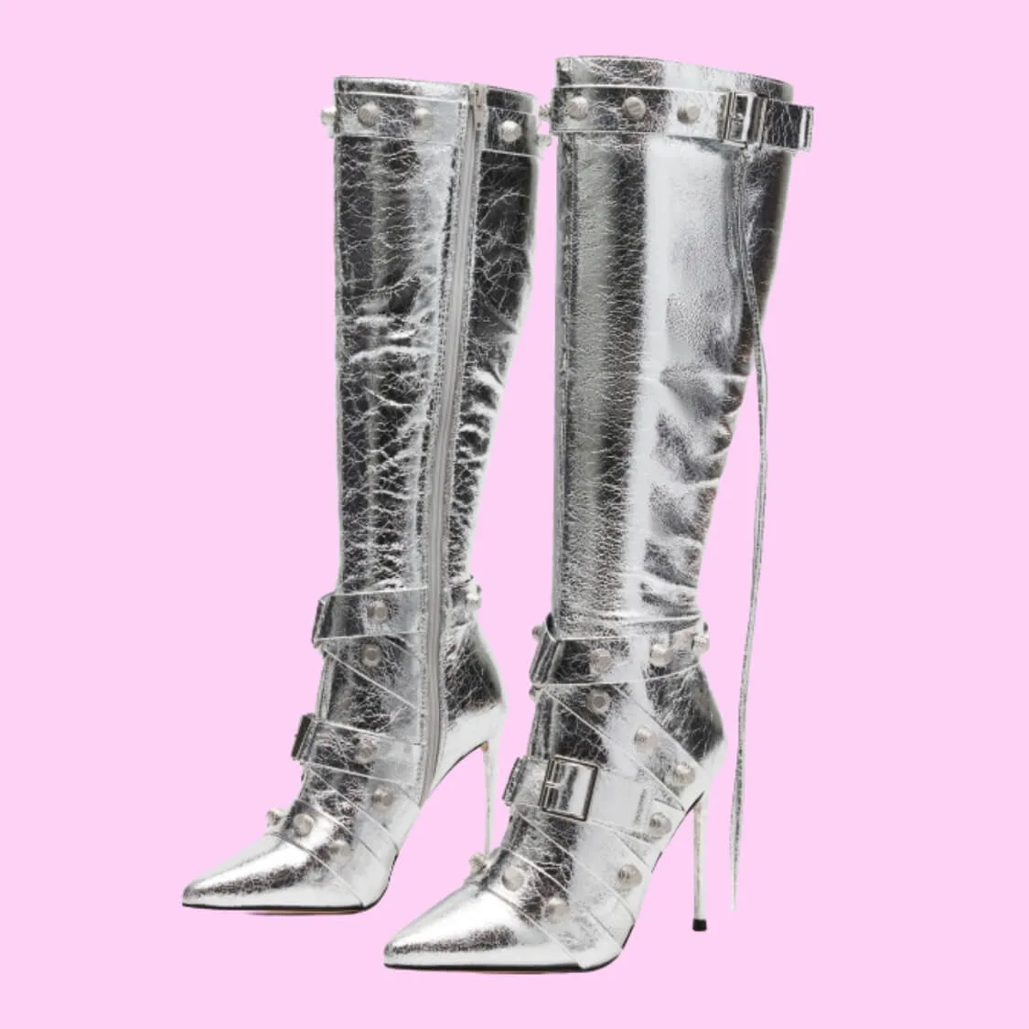 Brittney Silver Calf Boots - Image 2