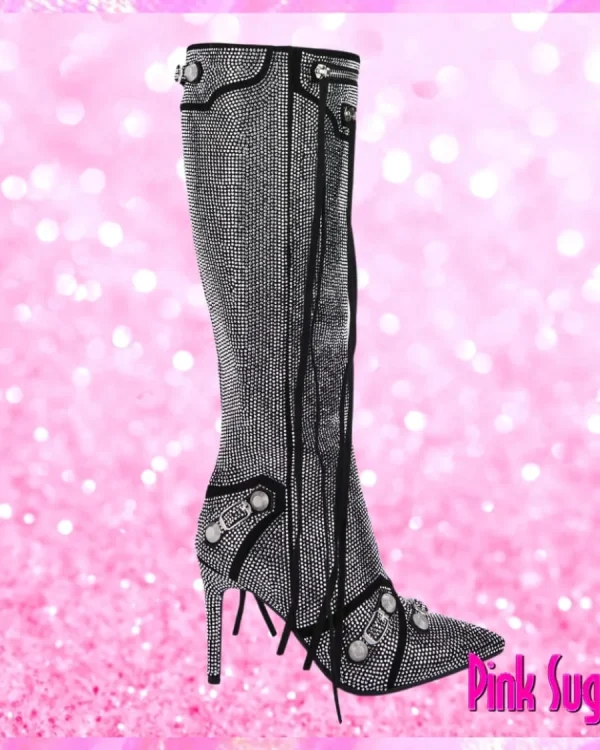 Rhinestone Stiletto Boots