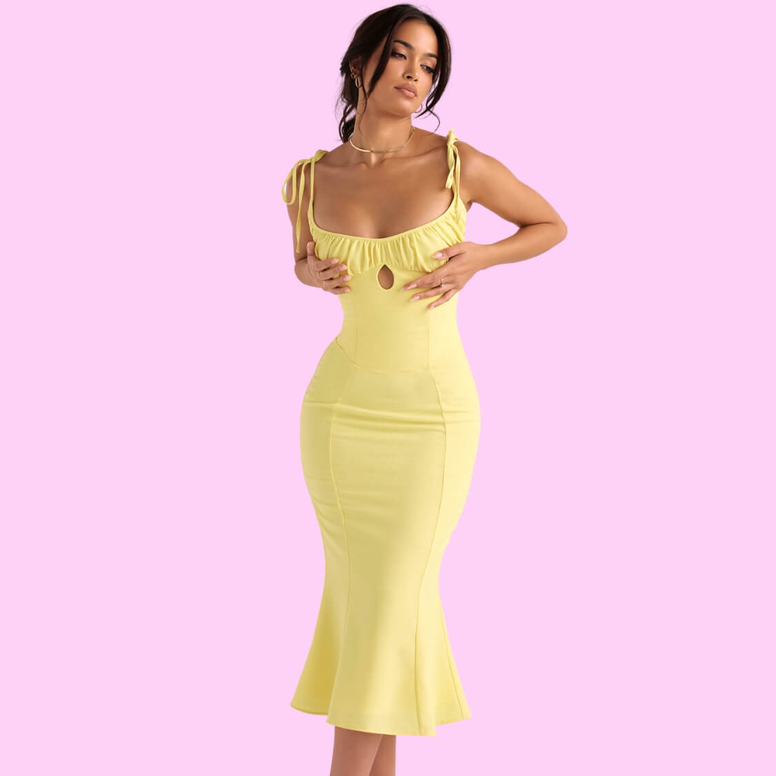 Cut Out Midi Maxi Dress 