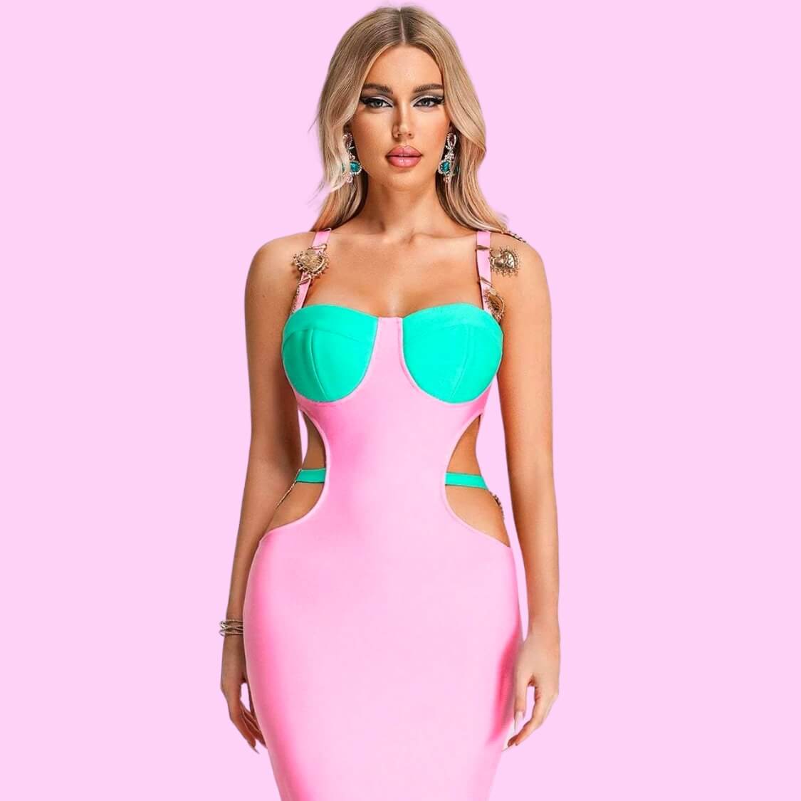 Cutout Bandage Maxi Dress