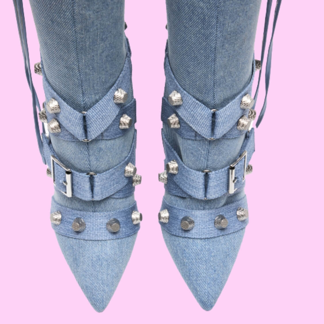 Denim Calf Boots
