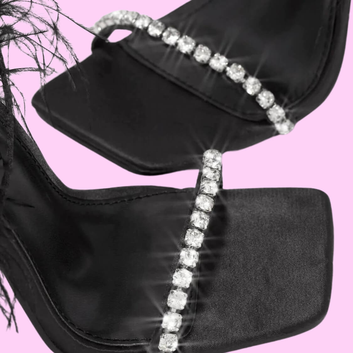 Diamante Feather Heels