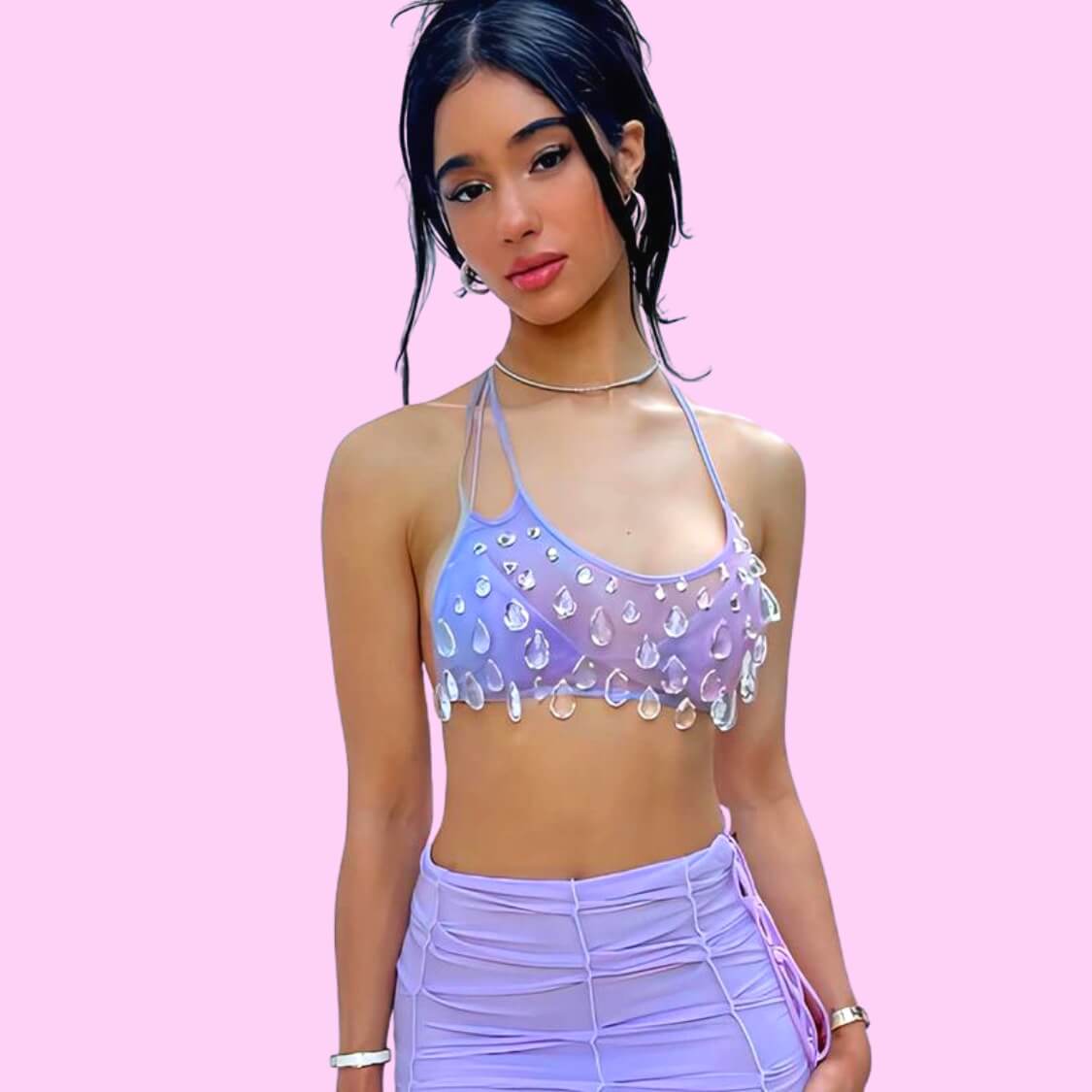 Drop Crystal Bralette Top