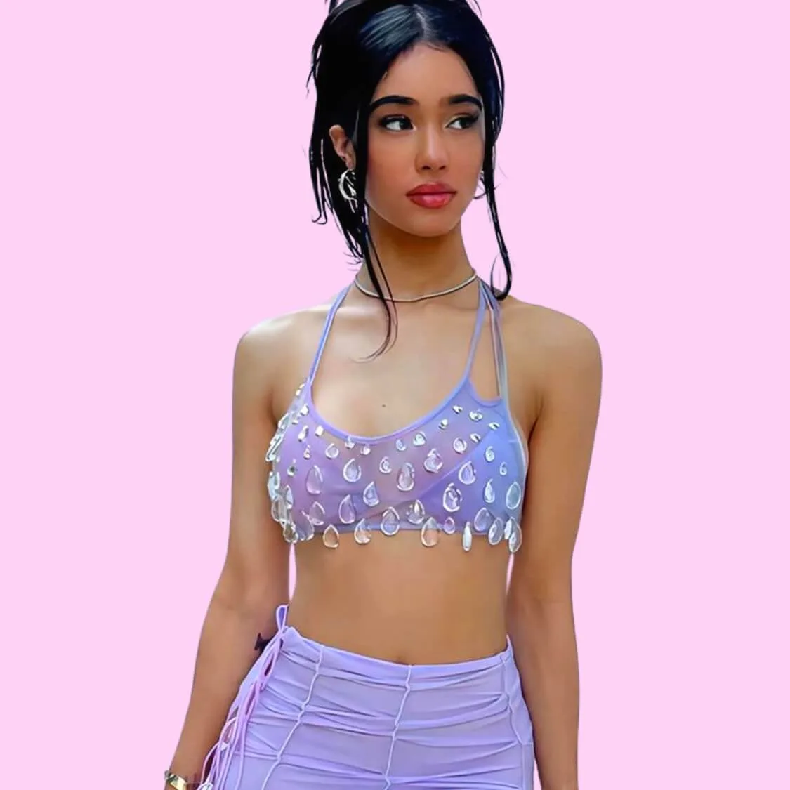 Drop Crystal Bralette Top