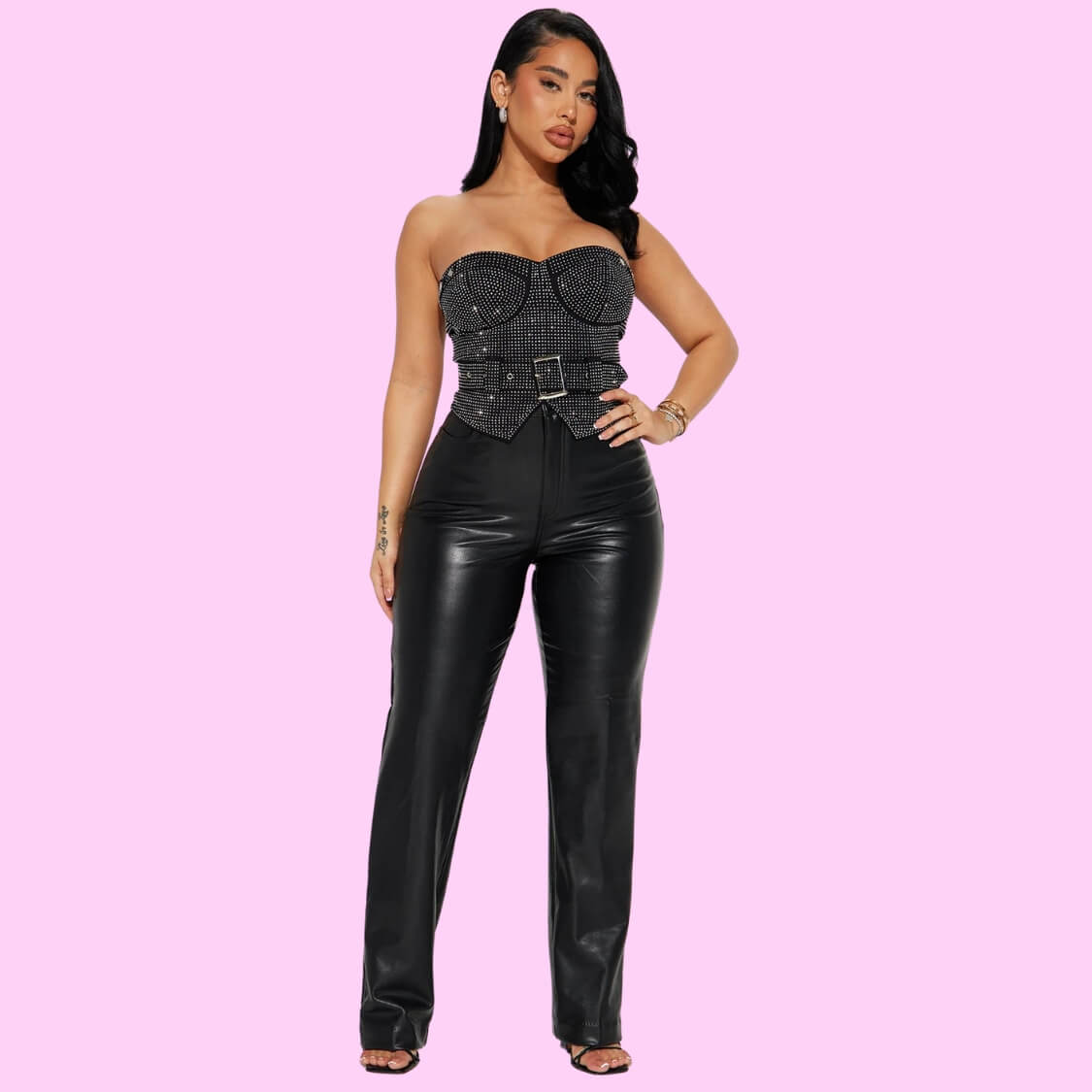 Embellished Belted Corset Top