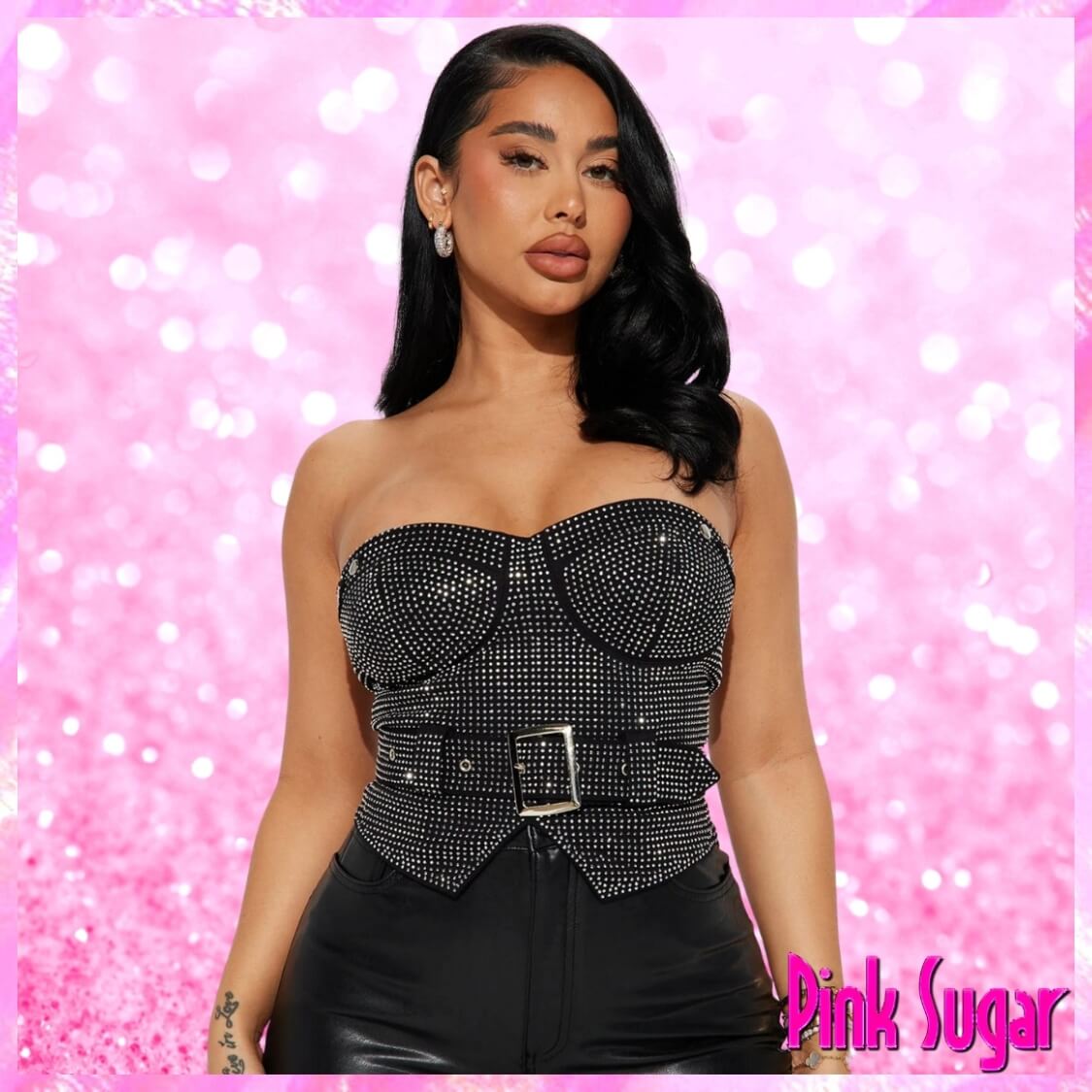 Embellished Belted Corset Top