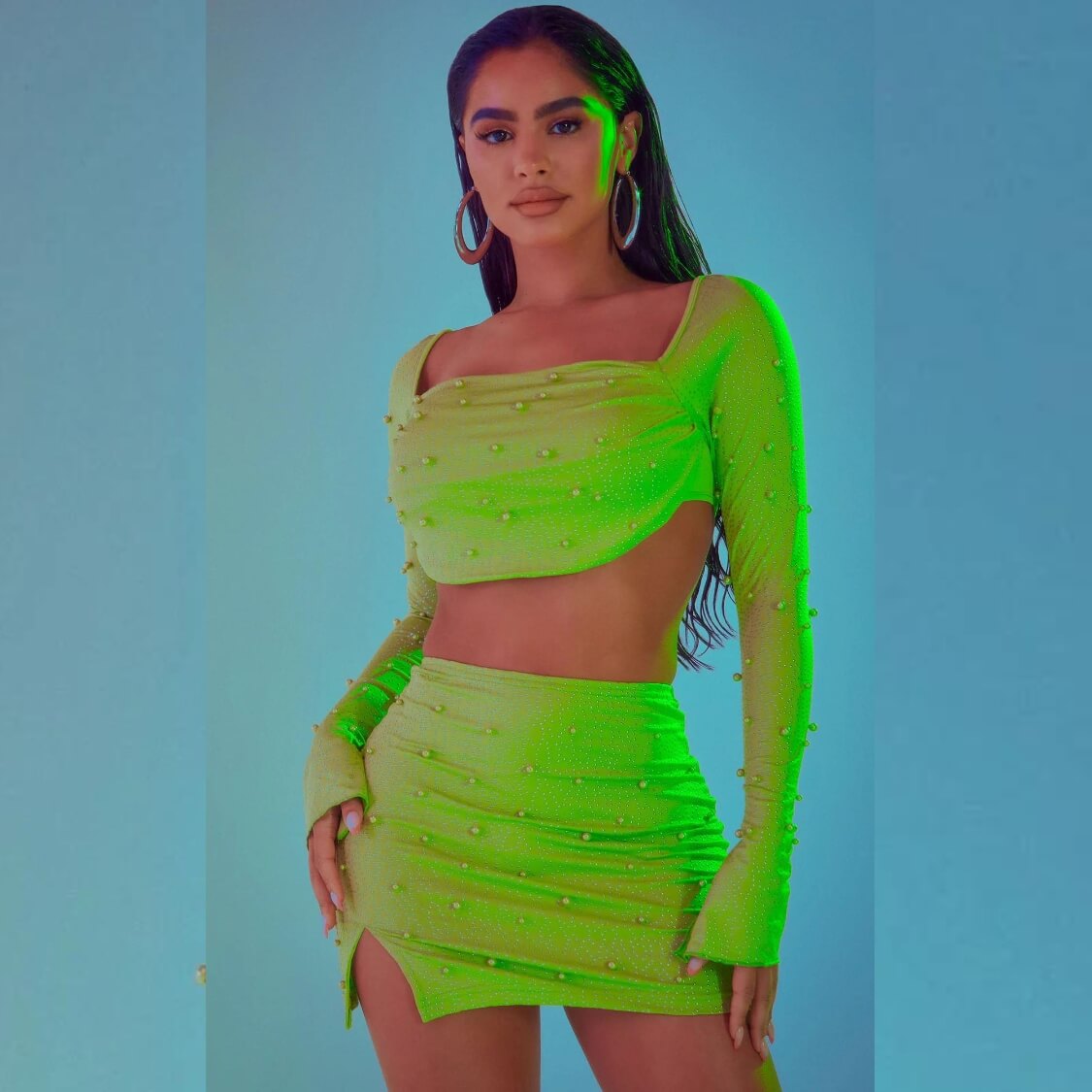 Embellished Skirt Set
