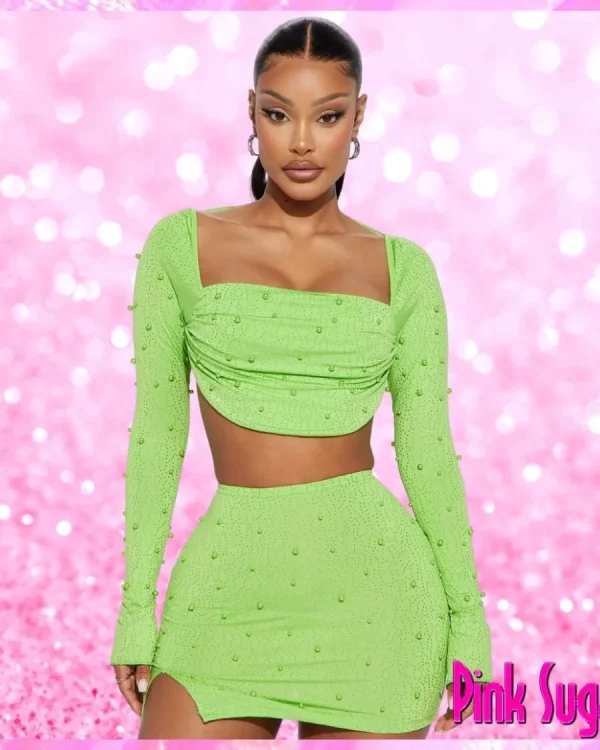 Embellished Skirt Set