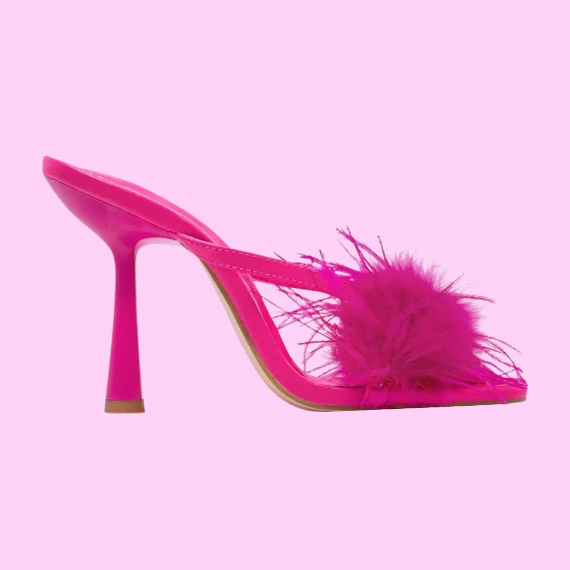 Feather Band Mule Heels