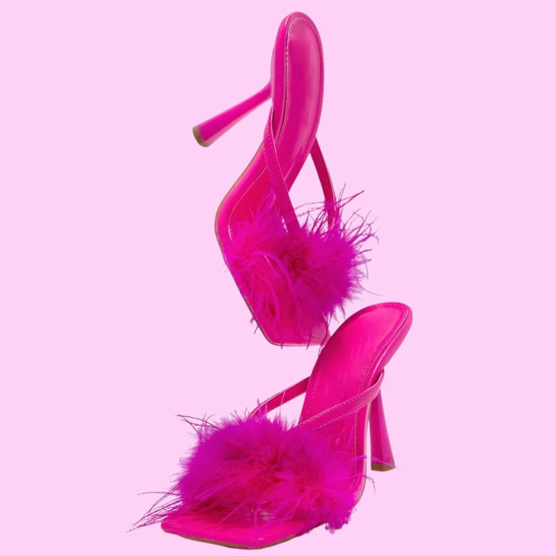 Feather Band Mule Heels