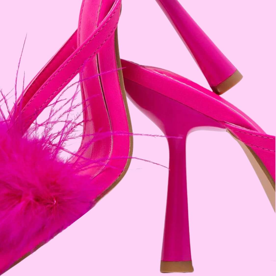 Feather Band Mule Heels