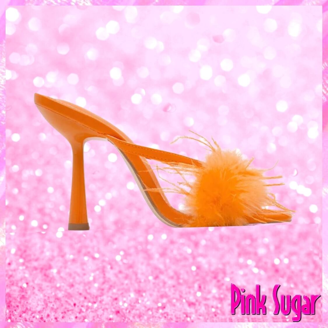 Feather Band Mule Heels Orange