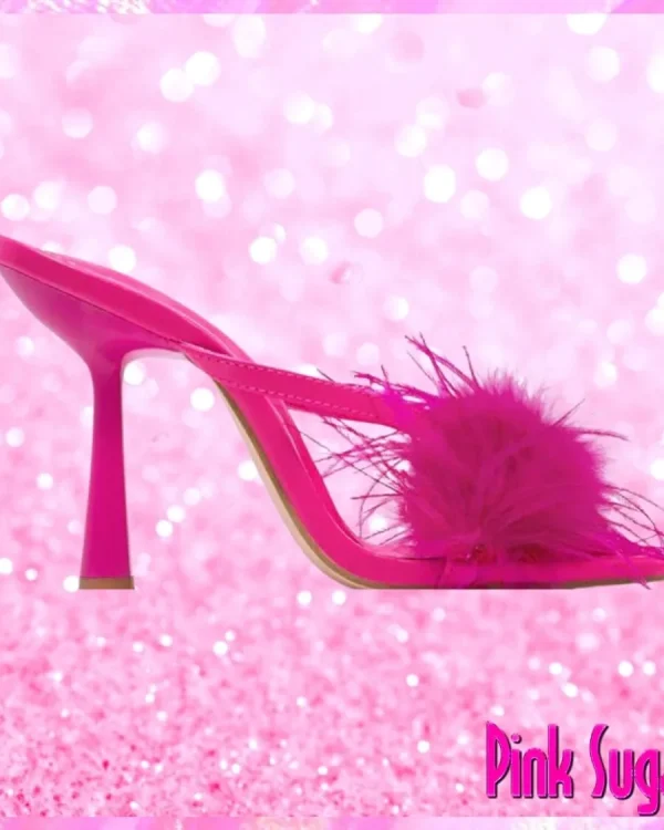 Feather Band Mule Heels