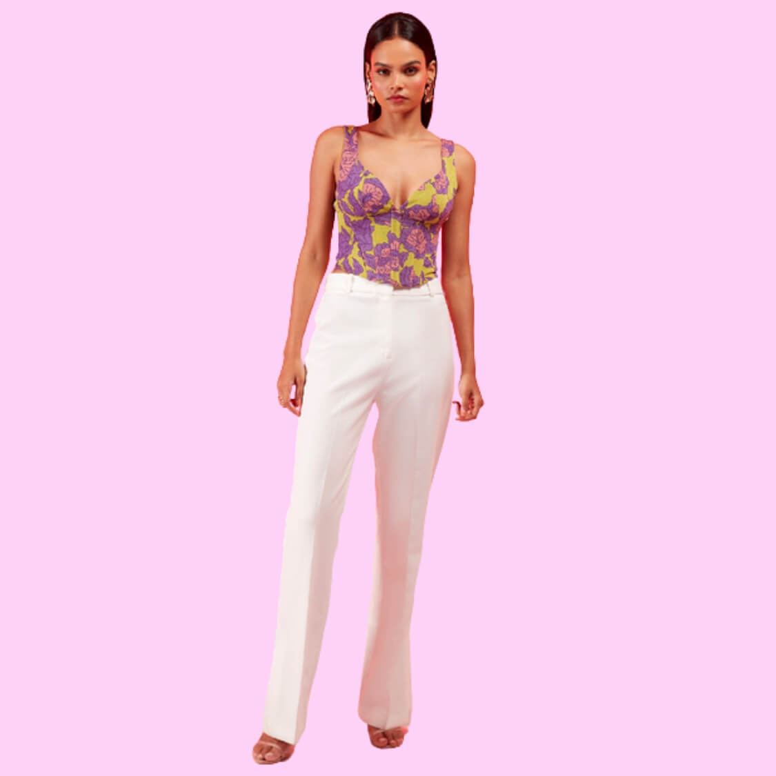 Floral Corset Crop Top