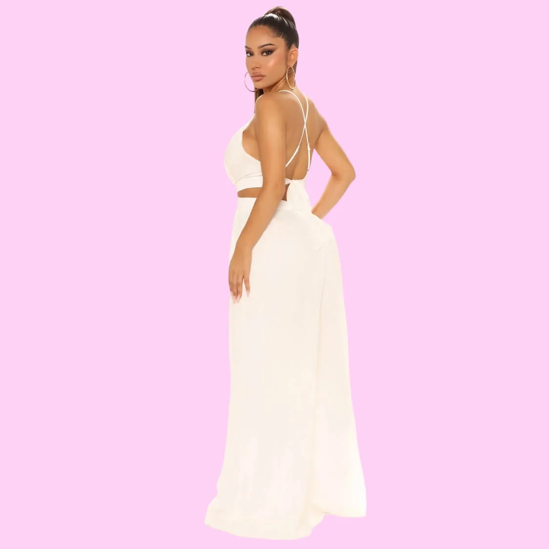 Halter Backless Jumpsuit White