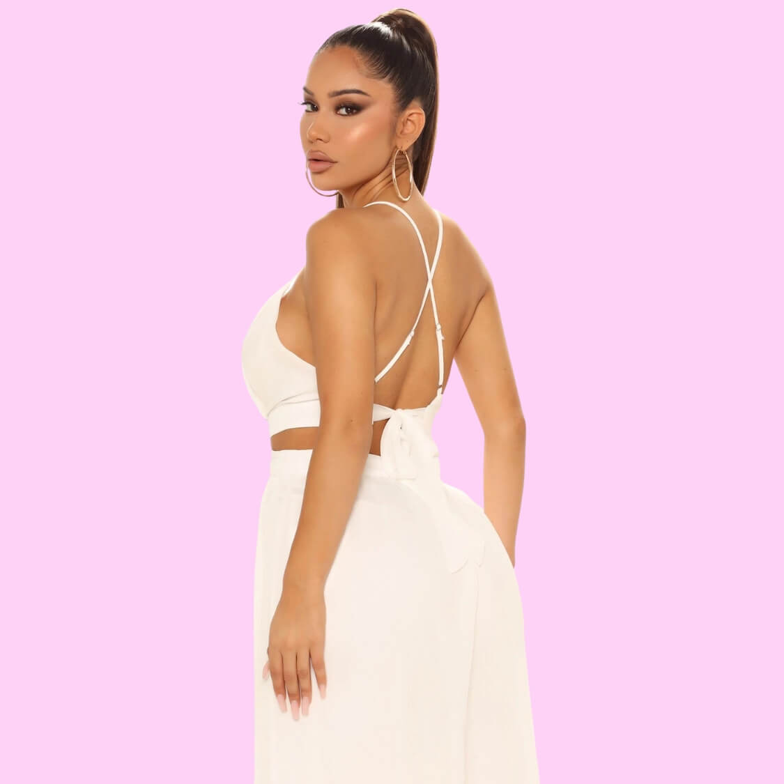 Halter Backless Jumpsuit White