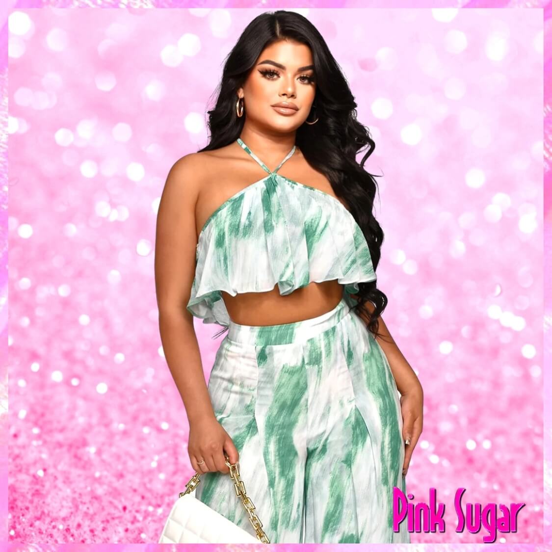 Halter Crop Top Pants Set