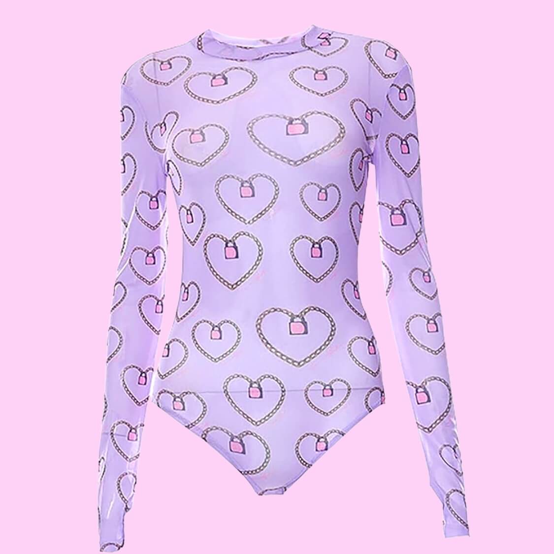 Heart Chain Sheer Bodysuit